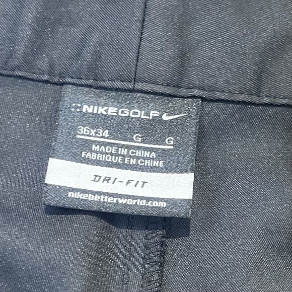 Nike Golf Dri-Fit Pants Men's 35x33.5 Black Chino Golf Performance Stretch - Picture 5 of 11